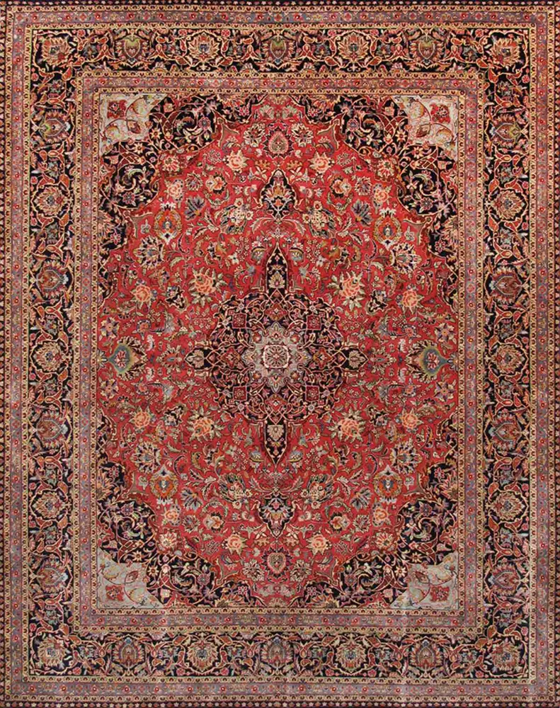Pasargad Home Azerbaijan Collection Hand-Knotted Lamb's Wool Area Rug- 5' 0