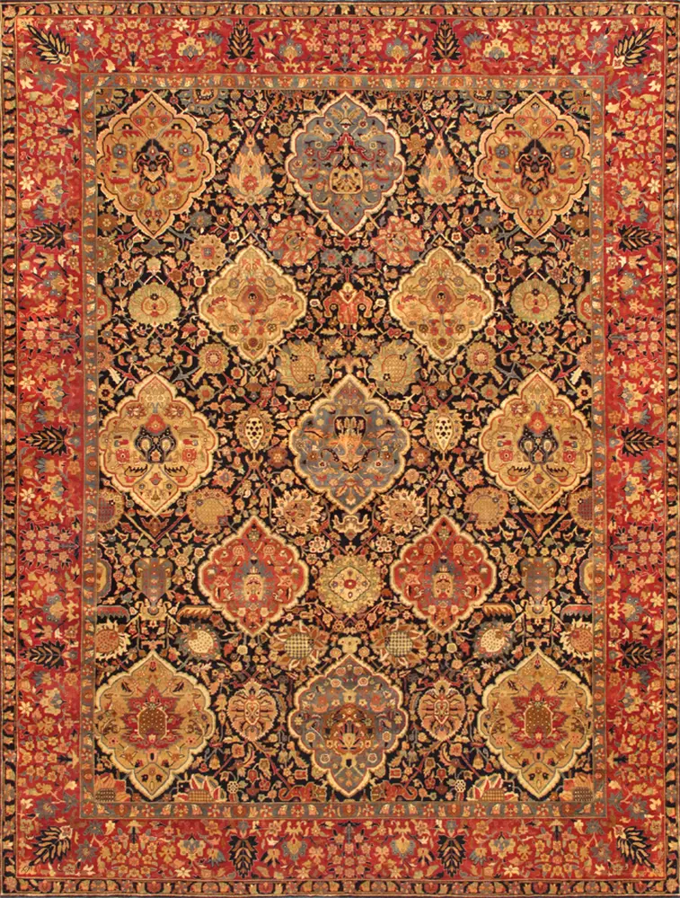 Pasargad Home Azerbaijan Collection Hand-Knotted Lamb's Wool Area Rug- 9'10