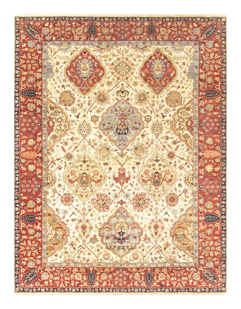 Pasargad Home Azerbaijan Collection Hand-Knotted Lamb's Wool Area Rug- 8'11
