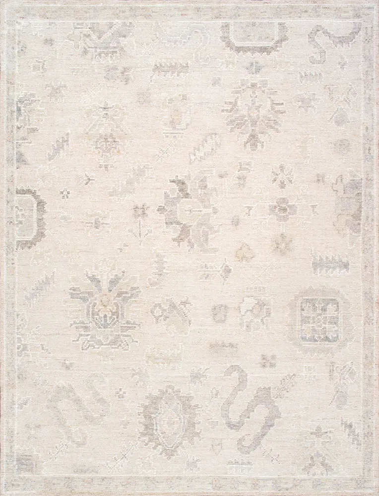 Pasargad Home Oushak Collection Hand-Knotted Wool Salmon Area Rug- 9' 3'' X 12' 2''