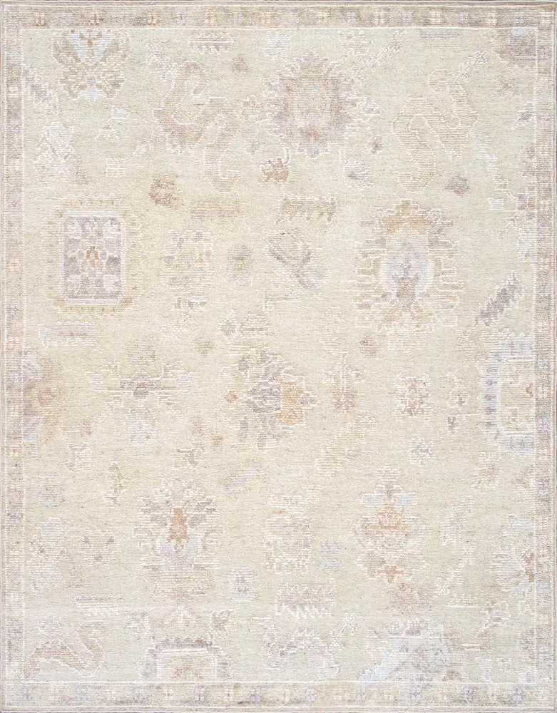 Pasargad Home Oushak Collection Hand-Knotted Wool L. Green Area Rug- 9' 3'' X 12' 0''
