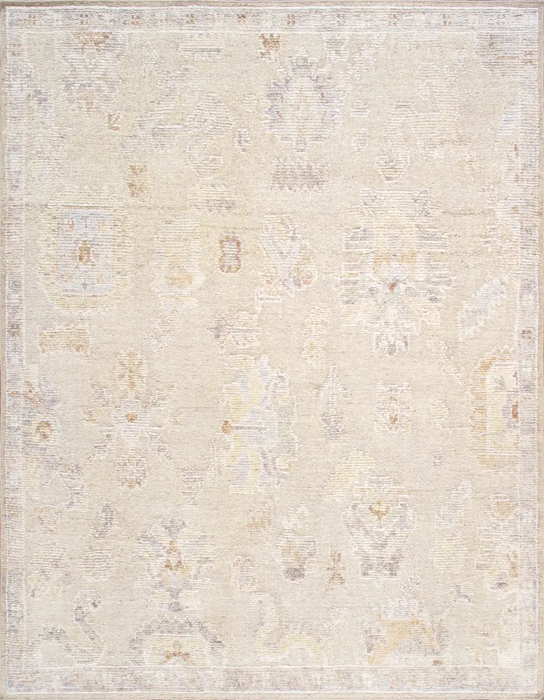 Pasargad Home Oushak Collection Hand-Knotted Wool Camel Area Rug- 9' 3'' X 12' 3''