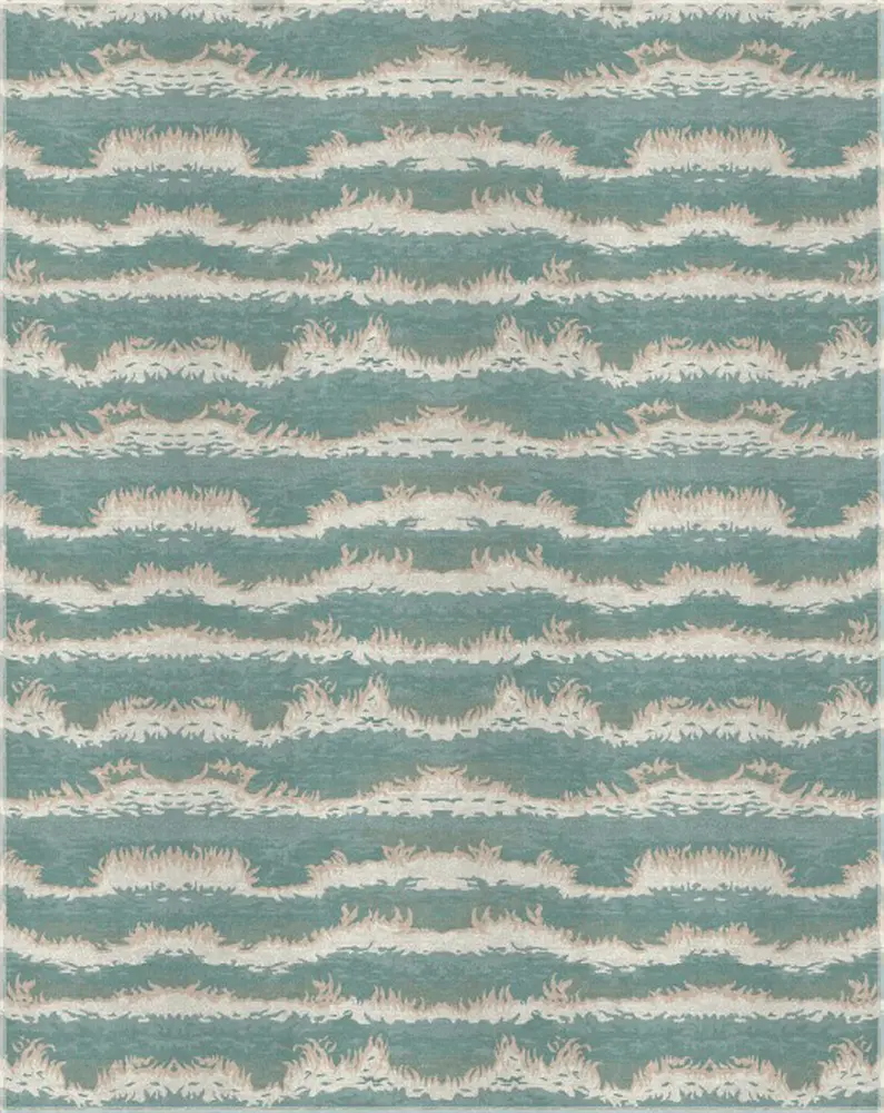 Pasargad Home Modern Collection Hand-Knotted Silk & Wool Area Rug- 2' 0