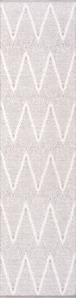 Pasargad Home Simplicity Collection Flat Weave Grey Cotton Area Rug- 2' 6