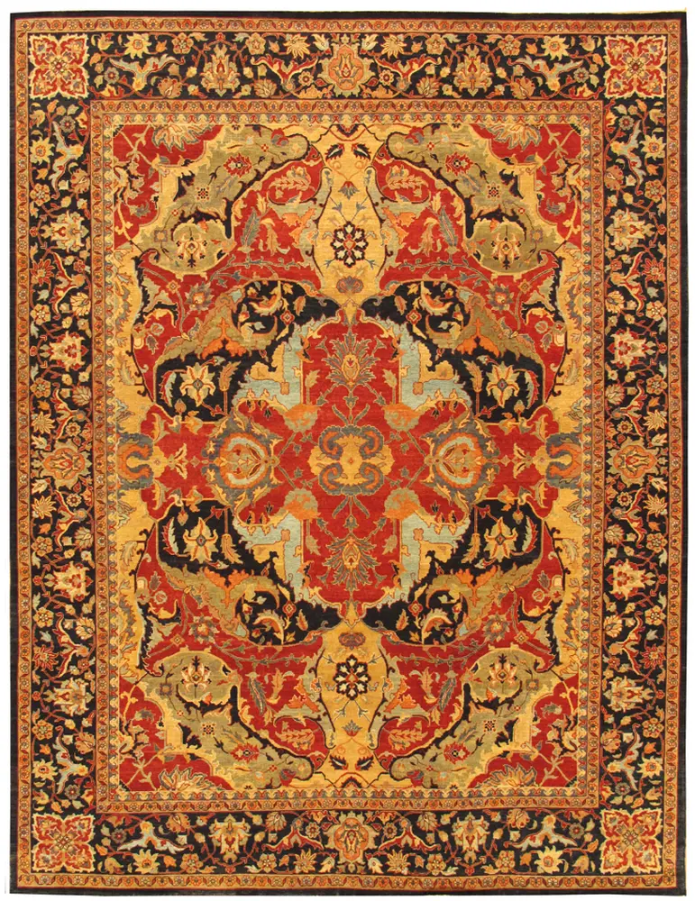 Pasargad Home Bidjar Collection Hand-Knotted Lamb's Wool Area Rug- 9' 10