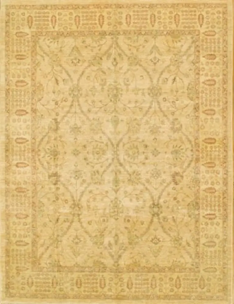 Pasargad Home Denver Hand-Knotted Peach Lamb's Wool Area Rug- 8'10