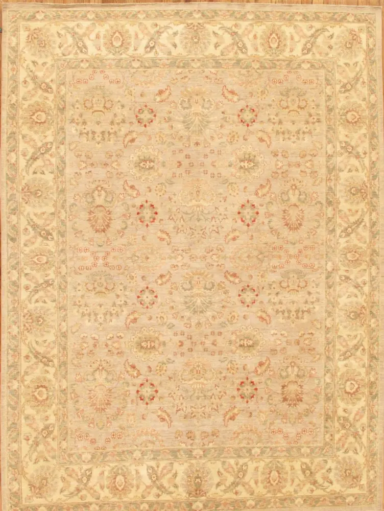 Pasargad Home Denver Hand-Knotted Silver Lamb's Wool Area Rug- 8' 9