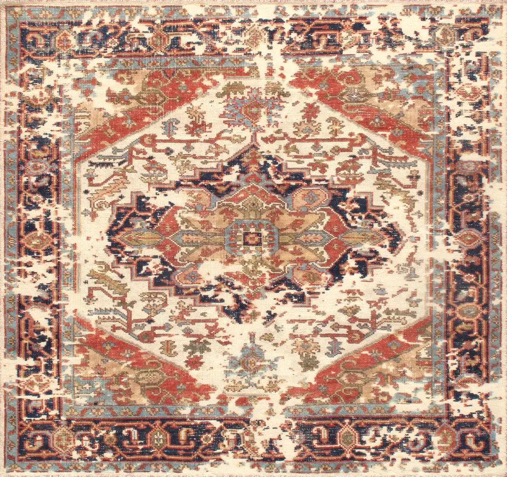 Pasargad Home Serapi Hand-Knotted Ivory Wool Area Rug-12' 0'' X 12' 0''