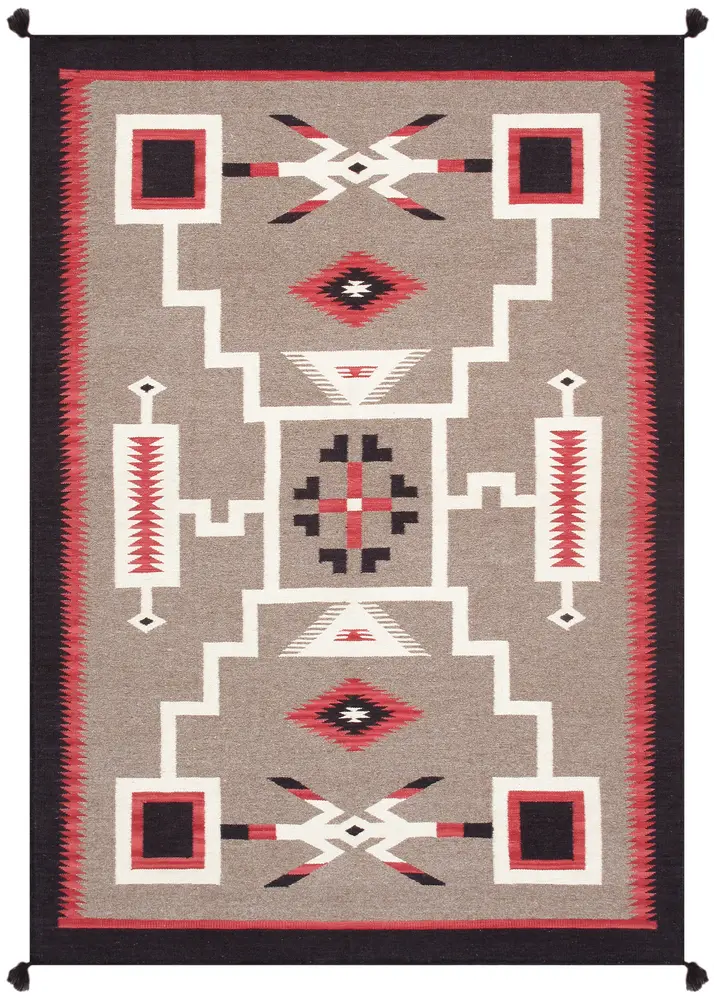 Pasargad Home Tuscany Collection Reversible Wool Mocha Area Rug- 4'10'' X 7' 0''