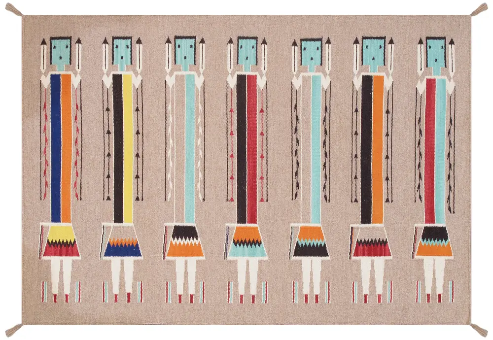 Pasargad Home Tuscany Collection Reversible Wool Mocha Area Rug- 3' 2'' X 4'11''