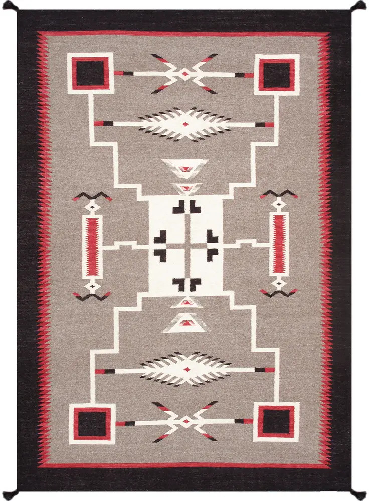 Pasargad Home Tuscany Collection Reversible Wool Mocha Area Rug- 6' 2'' X 8'10''