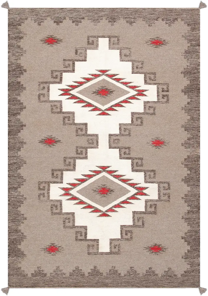 Pasargad Home Tuscany Collection Reversible Wool Ivory Area Rug- 4'11'' X 7' 3''