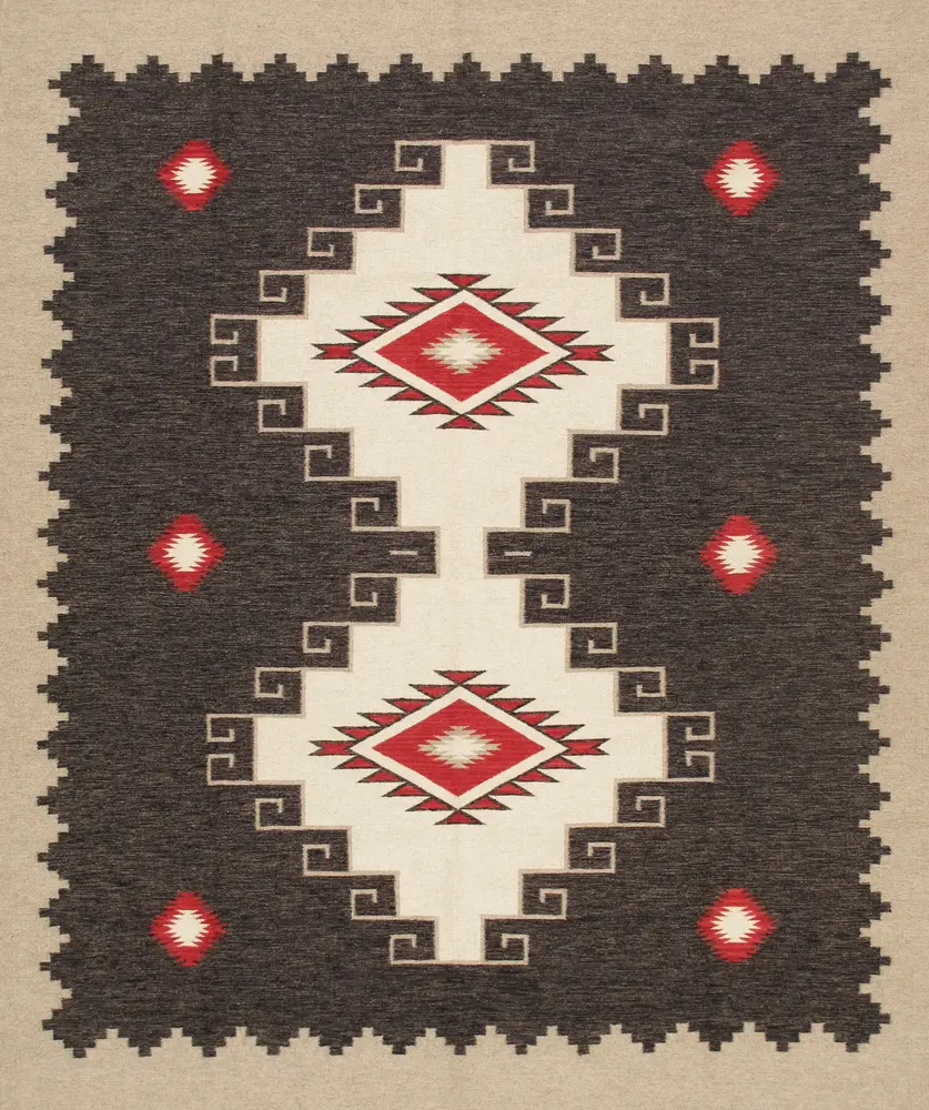Pasargad Home Tuscany Collection Geometric 100% Wool L. Brown/Ivory Area Rug- 8' 2'' X 9'10''