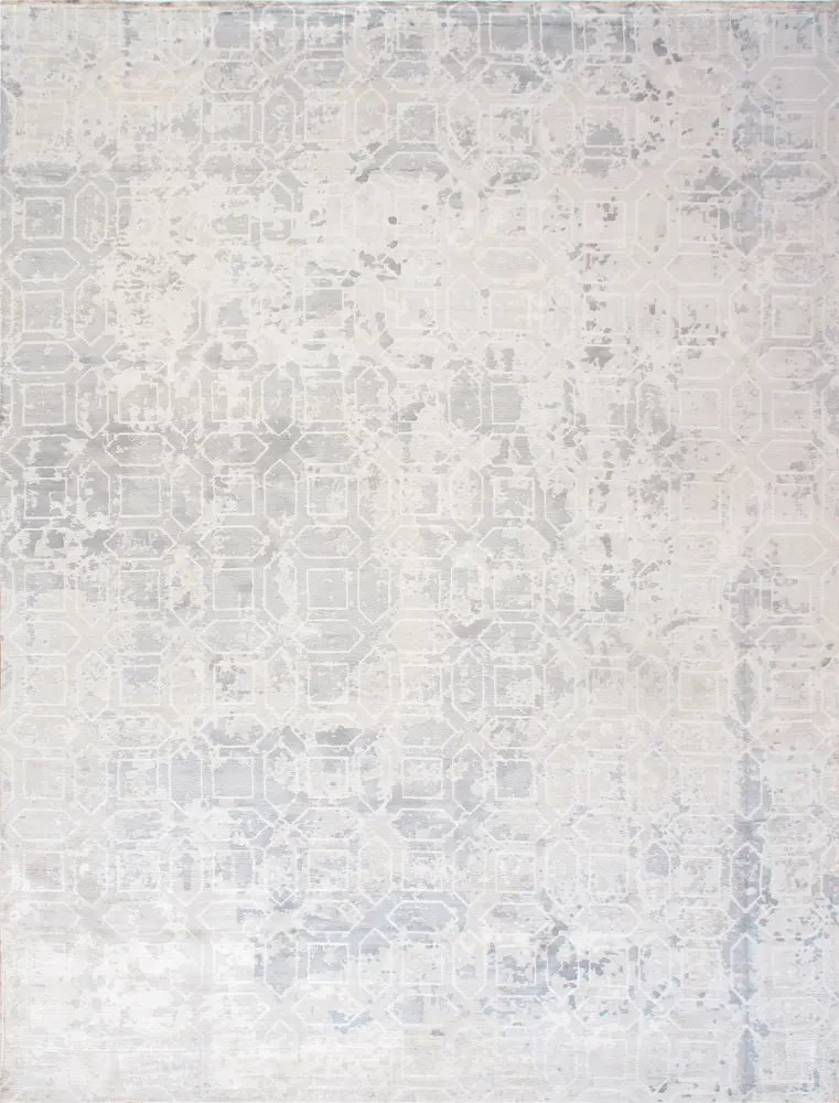 Pasargad Home Beverly Collection Hand-Loomed Grey Silk Rug-10' 0