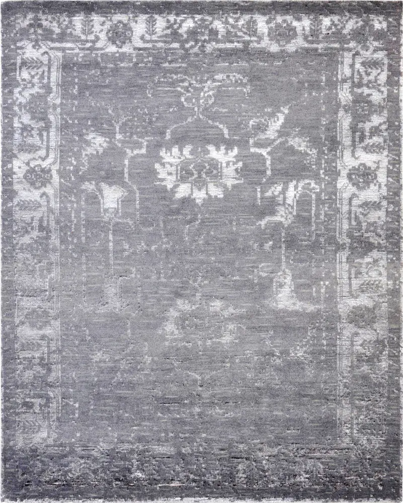 Pasargad Home Silk Fusion Florence Collection Hand-Knotted Silk & Wool Area Rug- 5' 0