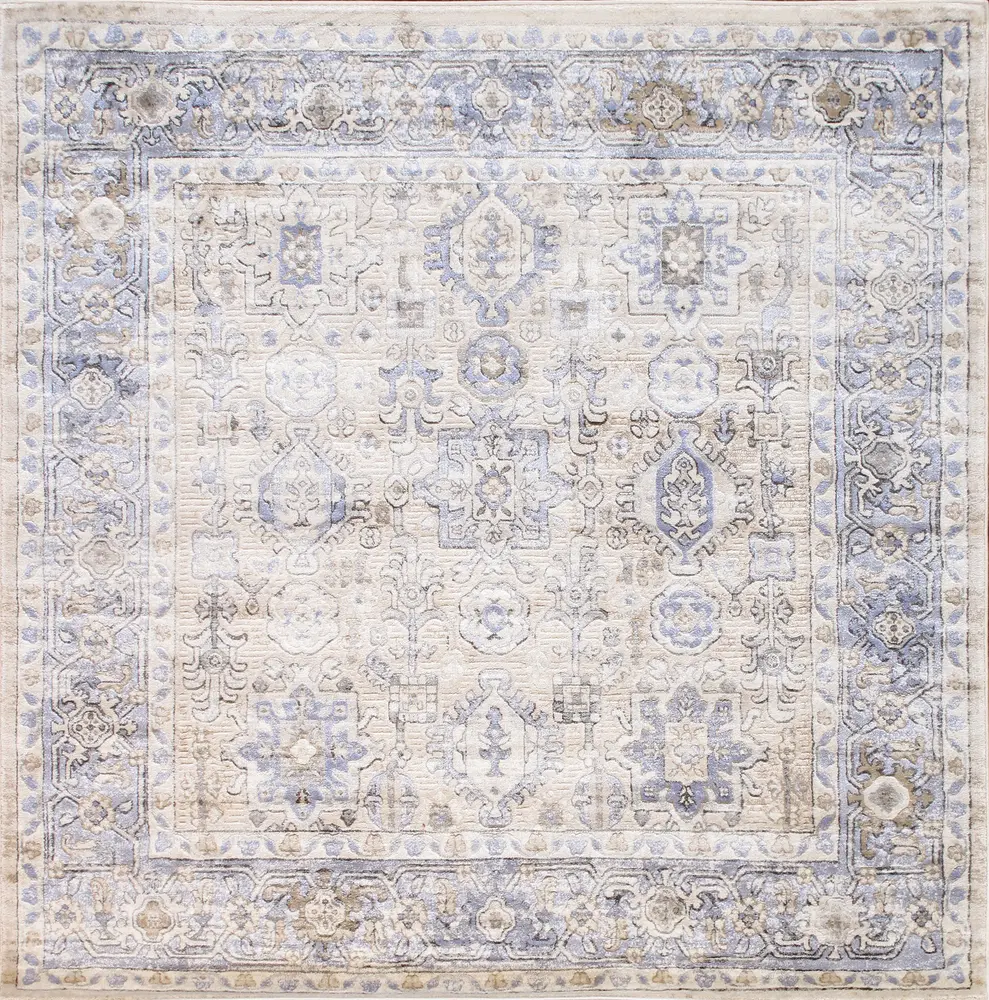 Pasargad Home Majestic Collection Polypropylene Square Area Rug- 6' x 6', Beige