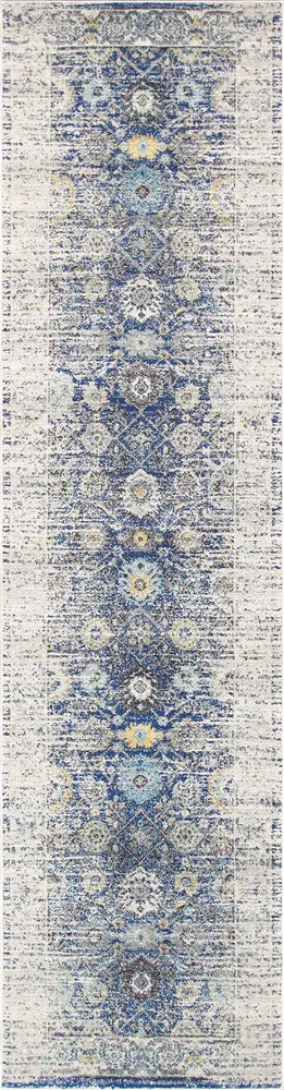 Pasargad Home Turkish Chelsea Design Navy/Ivory Area Rug- 2' 8'' X 10' 0''