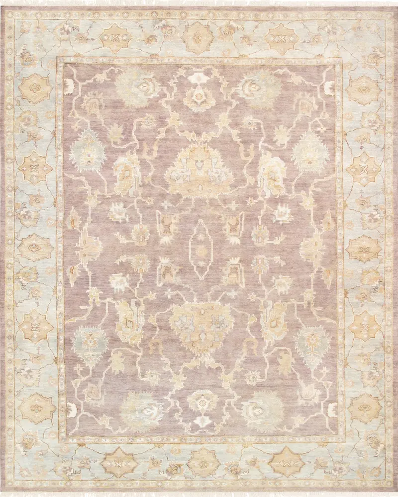 Pasargad Home Oushak Collection Hand-Knotted Lamb's Wool Area Rug- 9' 3