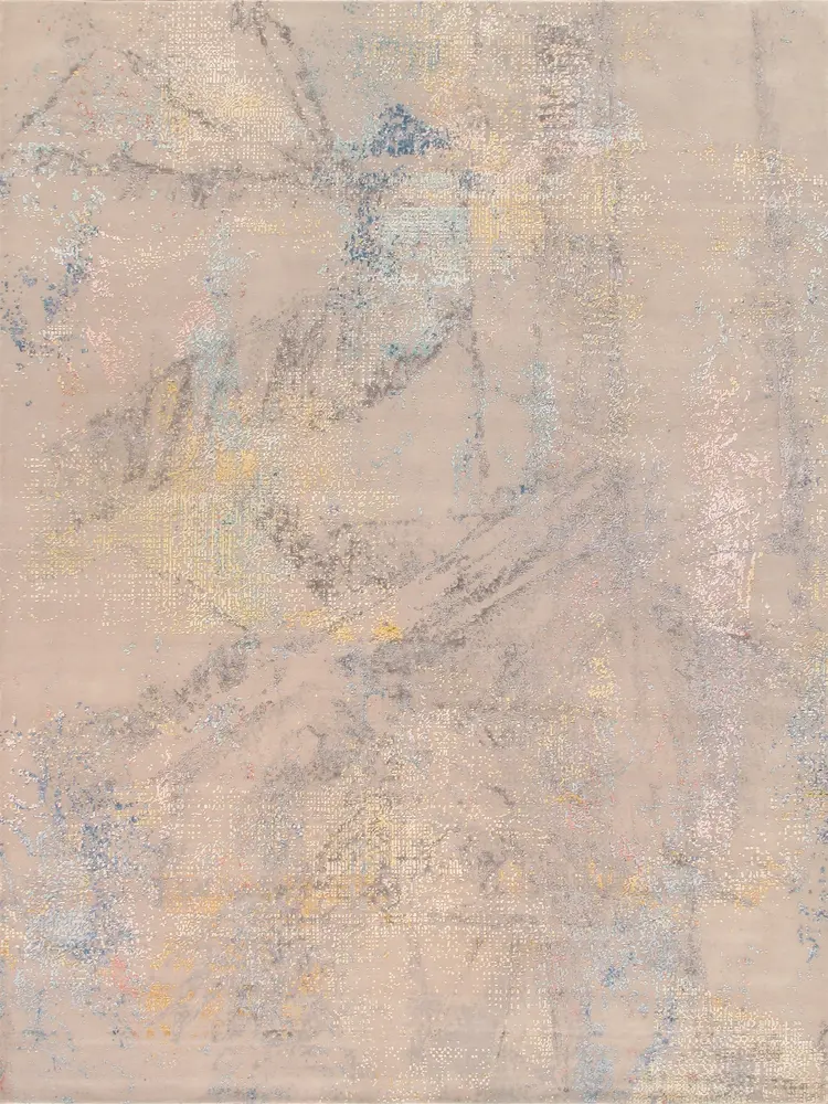 Pasargad Home Modern Hand-Knotted Beige Area Rug-10' 3'' X 14' 3''