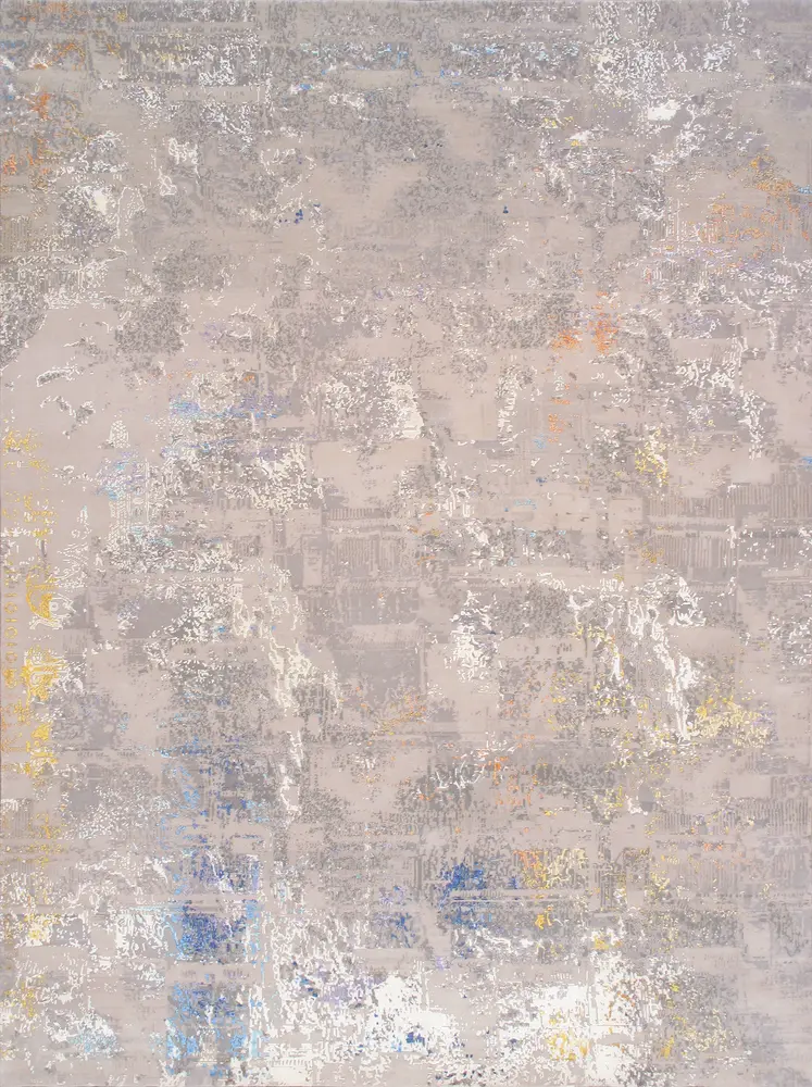 Pasargad Home Modern Collection Hand-Tufted Silk & Wool Area Rug- 9' 2