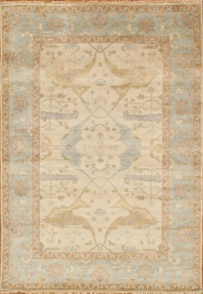 Pasargad Home Oushak Collection Hand-Knotted Lamb's Wool Area Rug- 12' 5