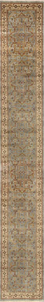 Pasargad Home Baku Collection Hand-Knotted Lamb's Wool Runner- 4' 2