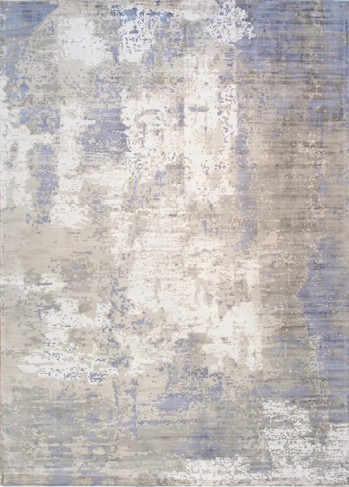 Pasargad Home Mirage Hand-Loomed Blue Bamboo Silk Area Rug-10' 0'' X 14' 0''