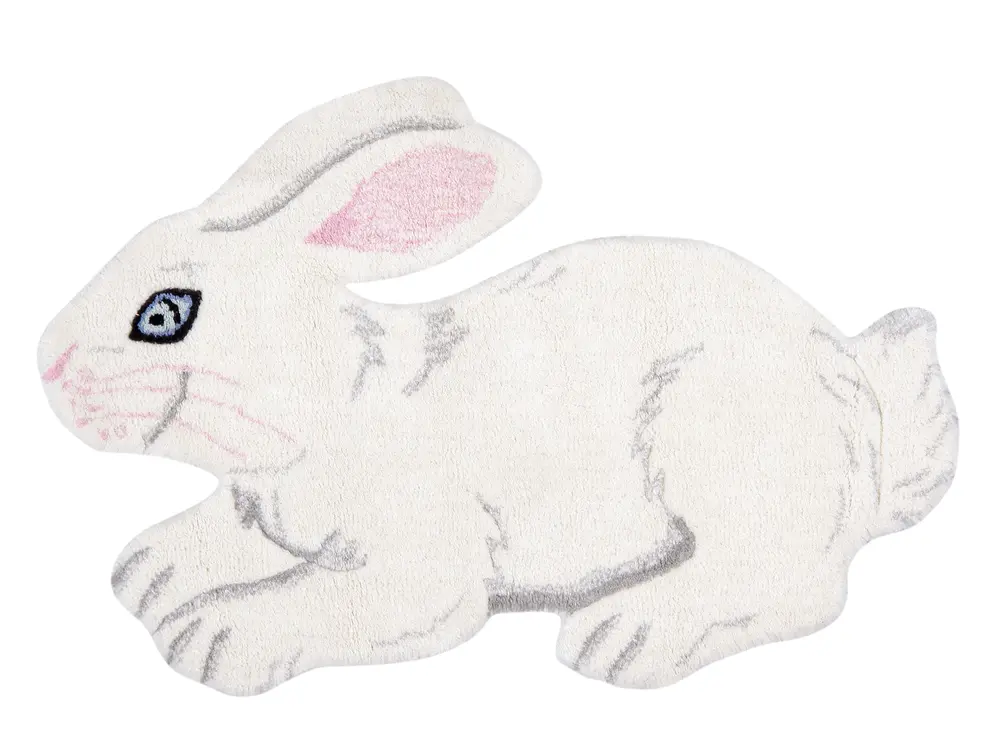 Pasargad Home Bunny Collection Hand-Tufted White Wool Area Rug- 2' 0'' X  3' 0''