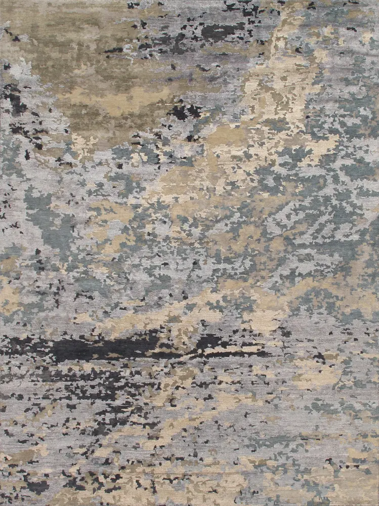 Pasargad Home Transitional Collection Hand-Knotted Silk & Wool Area Rug- 8'11