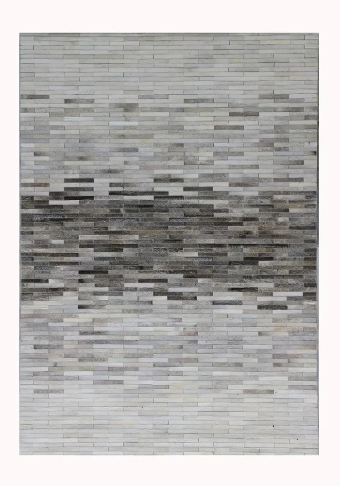 Pasargad Home Galaxy Collection Silver Cowhide Area Rug-10' 0'' X 14' 0''