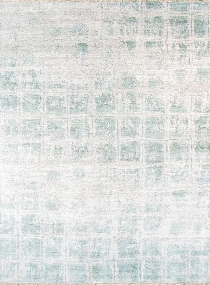 Pasargad Home Modern Collection Hand-Knotted Silk Runner- 3' 1