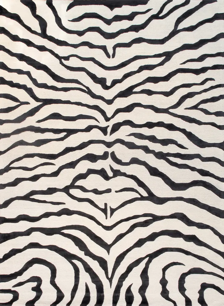 Pasargad Home Edgy Hand-Tufted Ivory Transitional Area Rug- 9' 9'' X 13' 9''