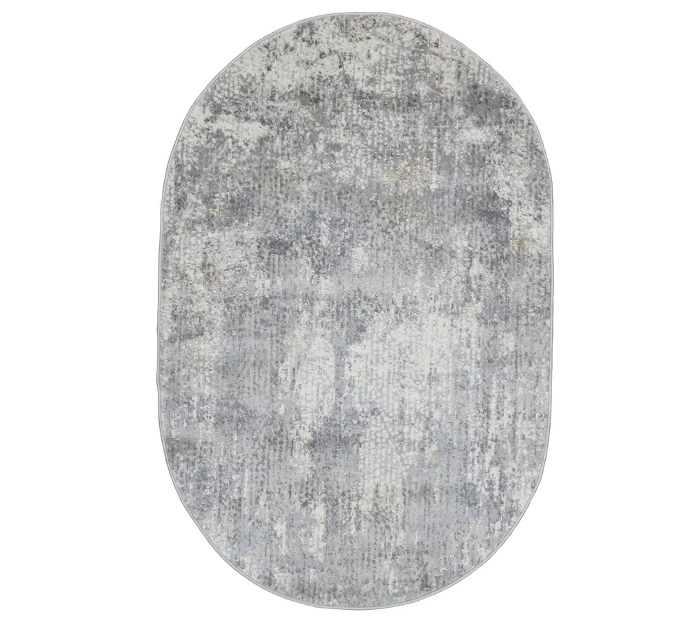 Pasargad Home Turkish Stella Design L. Grey Area Rug- 3' 0'' X  5' 0'' Oval