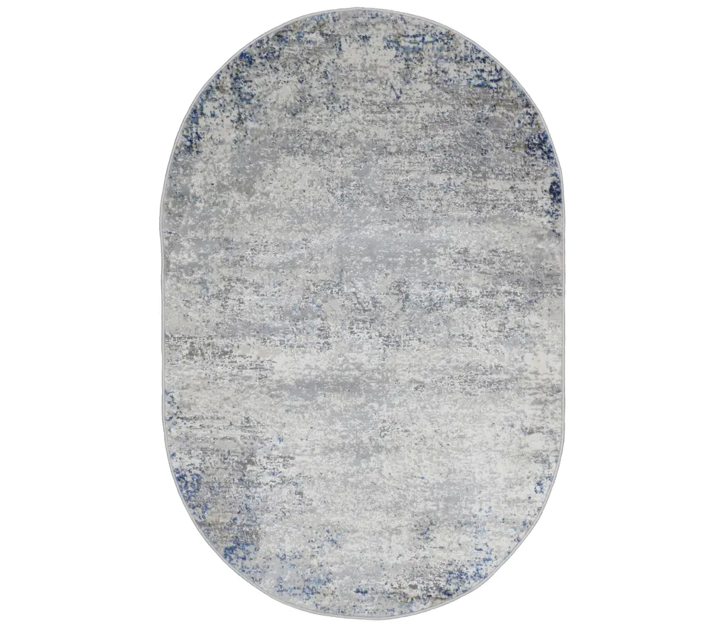 Pasargad Home Turkish Stella Design L. Grey/Beige Area Rug- 3' 0'' X  5' 0'' Oval