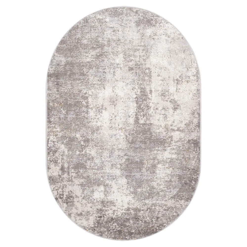 Pasargad Home Turkish Stella Design L. Grey Oval Rug- 3' 0'' X 5' 0''
