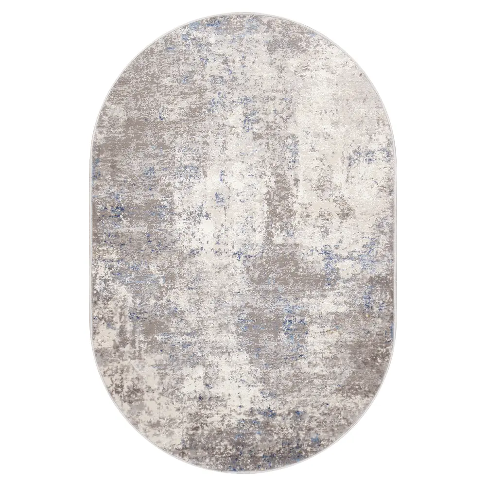 Pasargad Home Turkish Stella Design Beige/L. Grey Oval Rug- 3' 0'' X  5' 0''