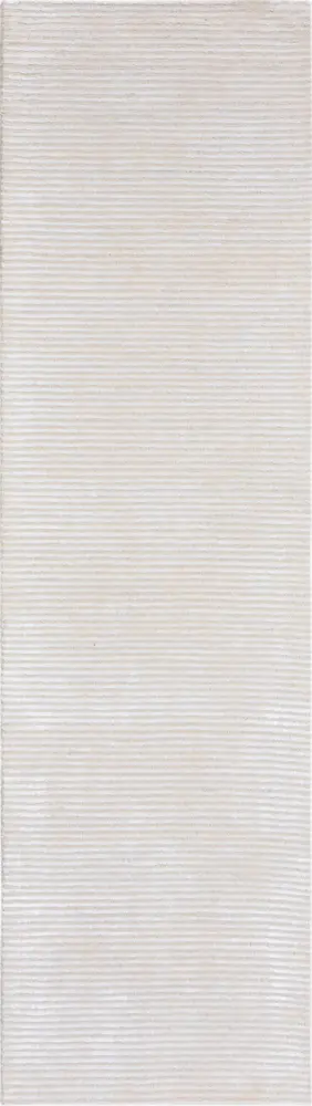 Pasargad Home Edgy Collection Hand-Tufted Silk and Wool Beige Runner Rug- 2' 6