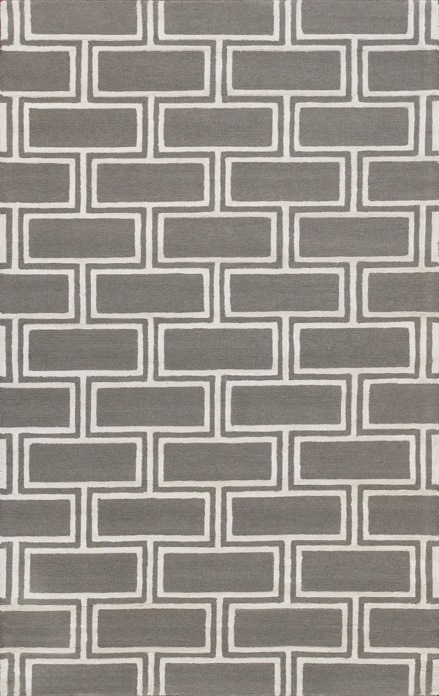 Pasargad Home Edgy Collection Hand-Tufted Bamboo Silk & wool Grey Area Rug