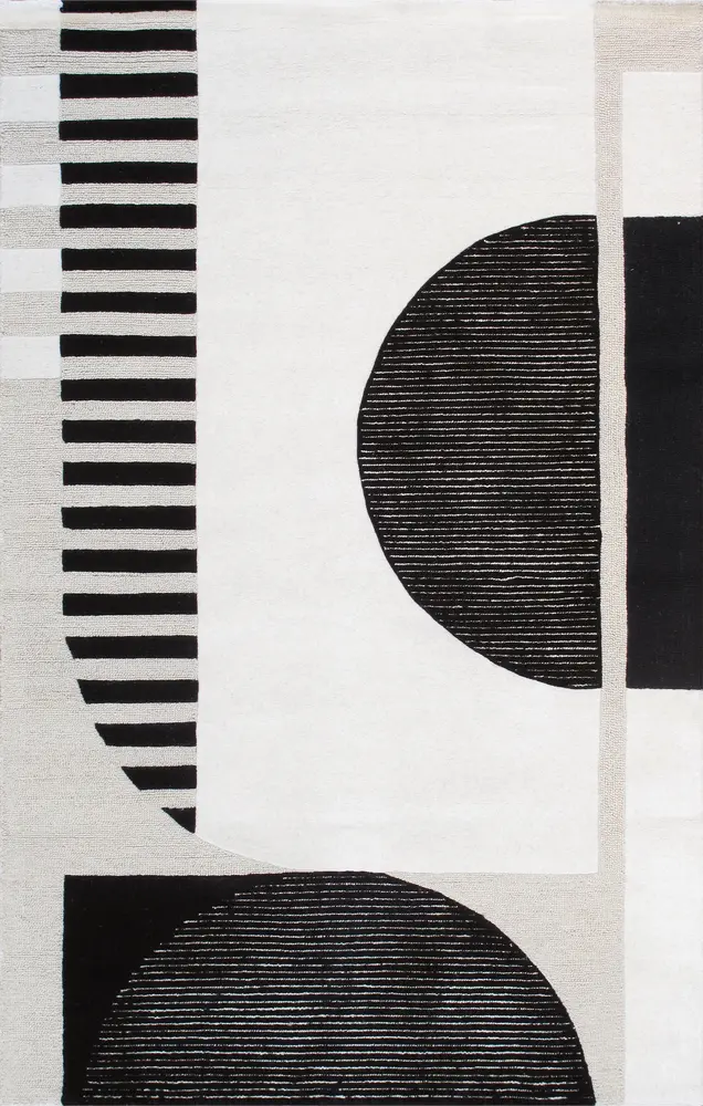 Pasargad Home Edgy Hand-Tufted Ivory Transitional Area Rug- 9' 9'' X 13' 9''