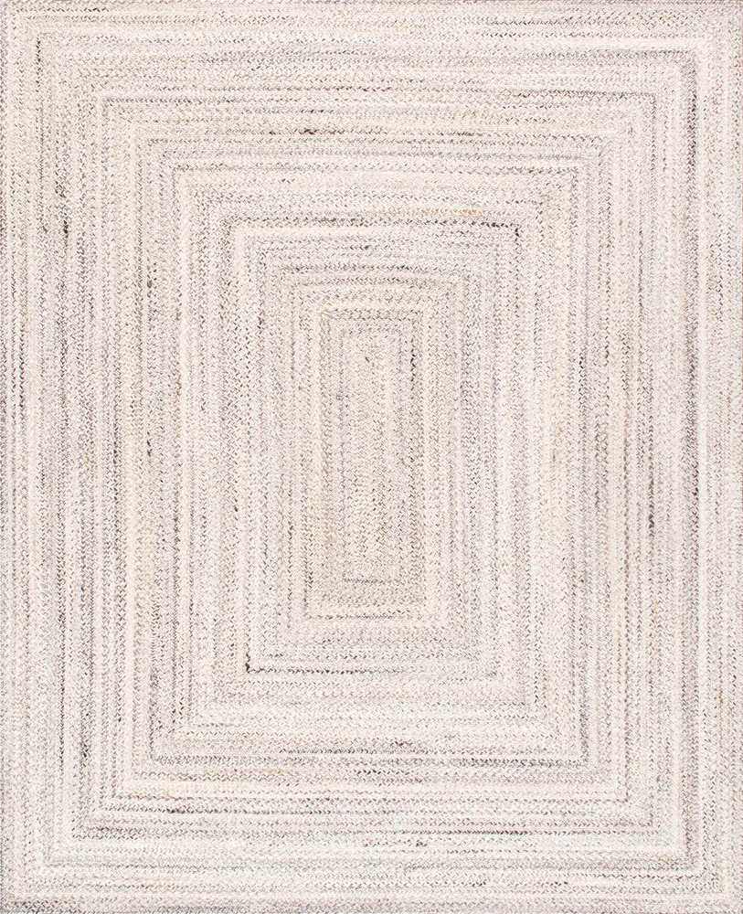 Pasargad Home Camilo Hand Braided Indoor/Outdoor Ivory Area Rug- 3' 0'' X 5' 0''
