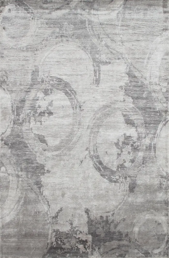 Pasargad Home Modern Collection Hand-Knotted Silk Area Rug- 5' 6