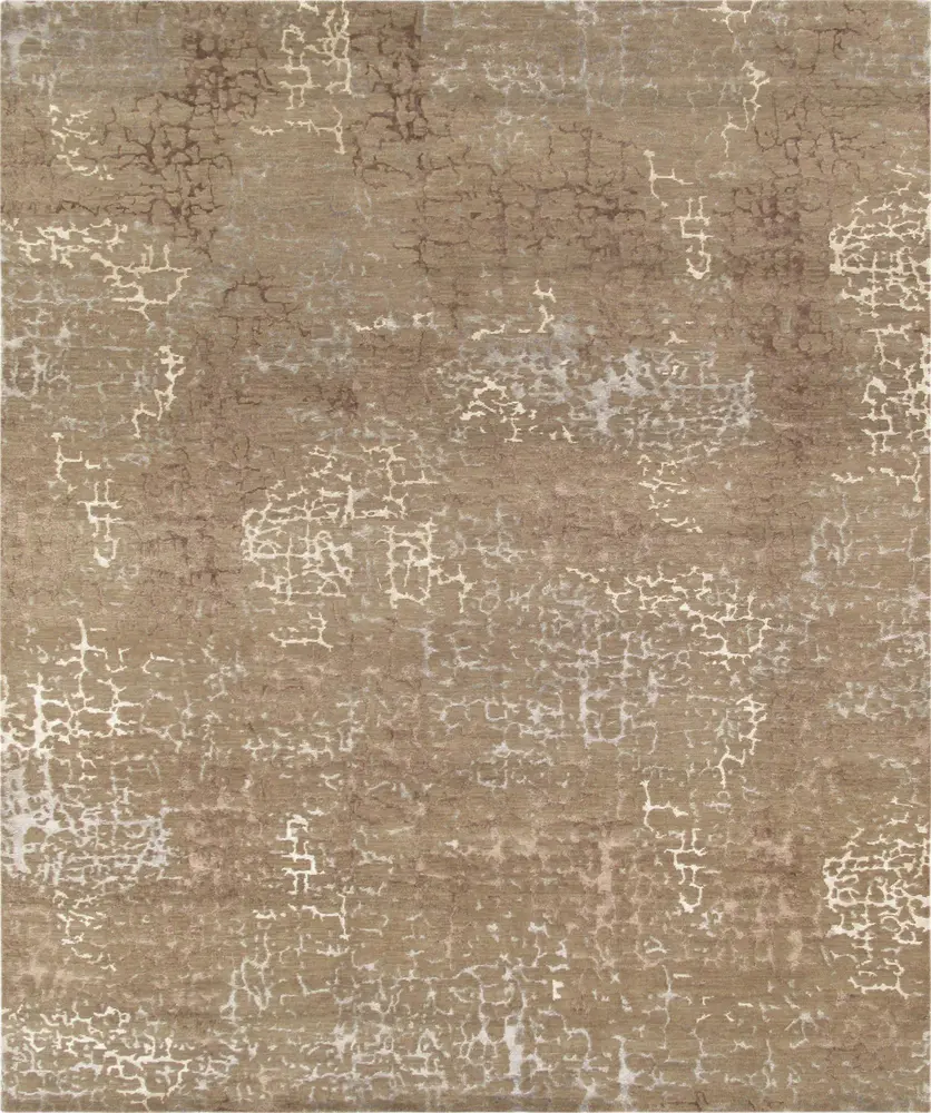Pasargad Home Modern Collection Hand-Knotted Silk & Wool Area Rug- 2' 0