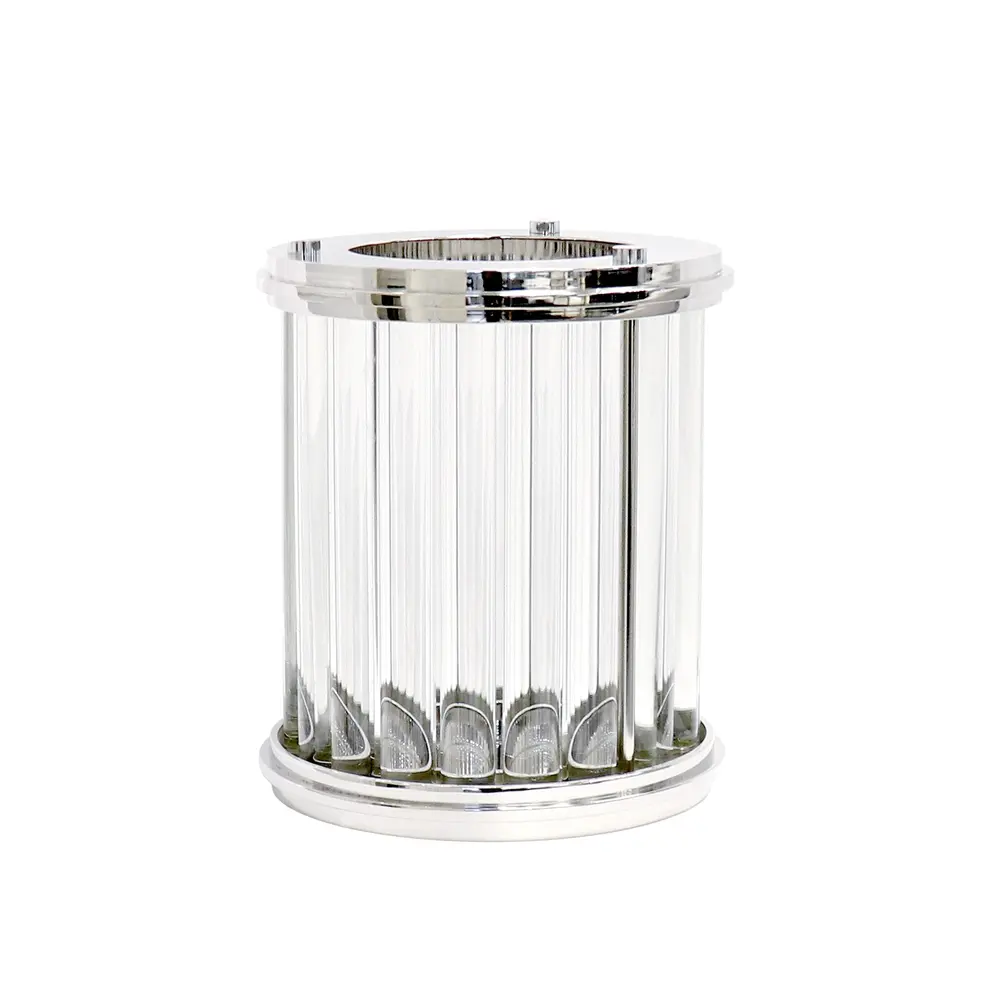 Pasargad Home Lucian Lucite Polished Chrome Finish Hurricane