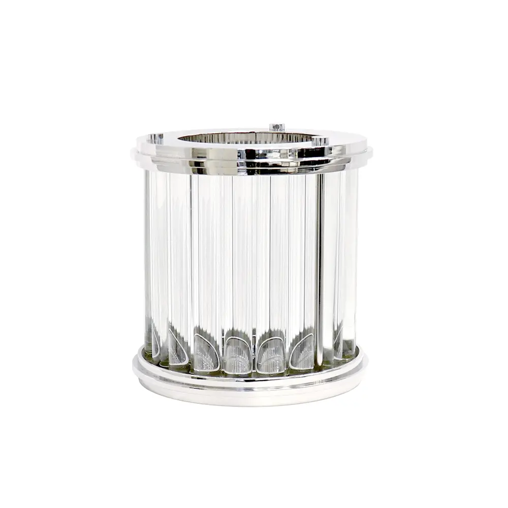 Pasargad Home Lucian Lucite Polished Chrome Finish Hurricane