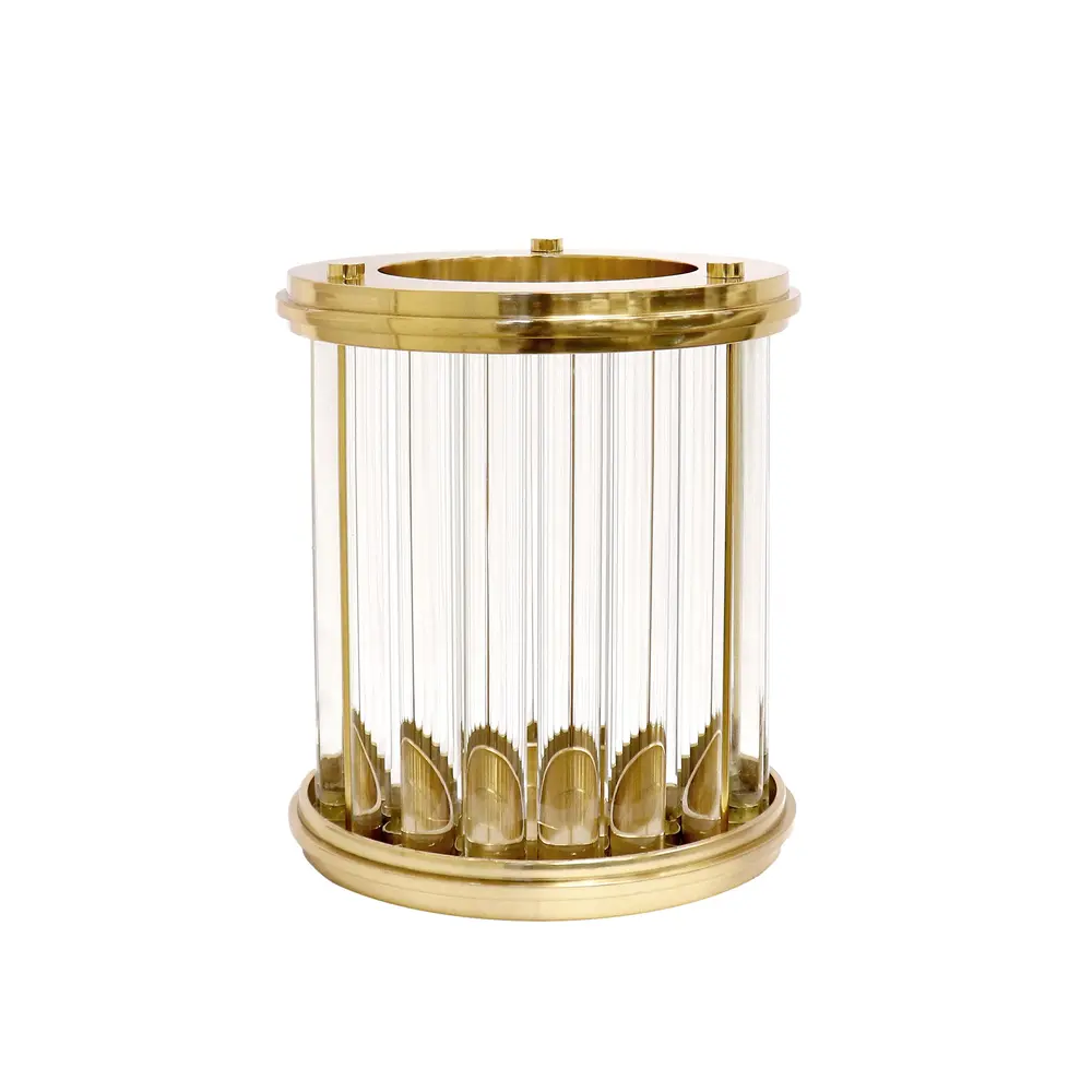 Pasargad Home Calypso Brushed Gold Lucite Hurricane