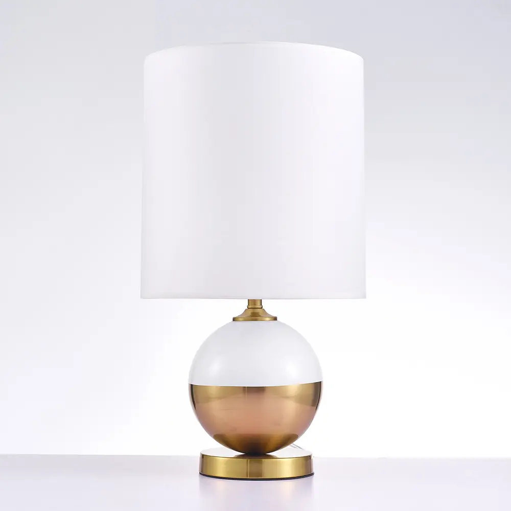 Pasargad Home Senato Brushed Gold Lucite Globe Table Lamp