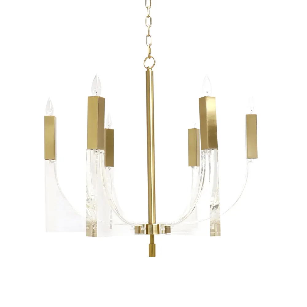 Pasargad Home Omeara Lucite & Gold Chandelier