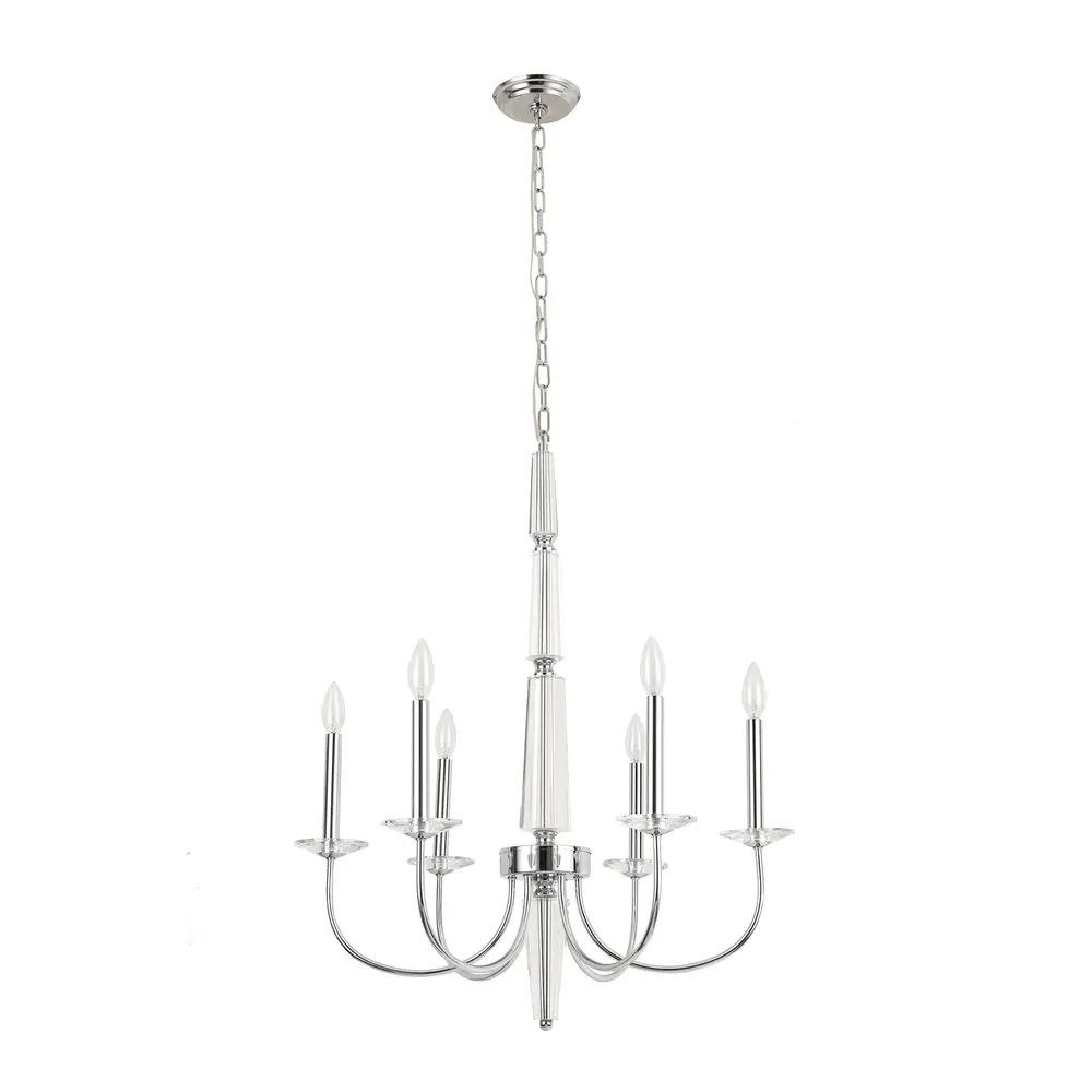 Pasargad Home Hestia Lucite & Polished Chrome Chandelier