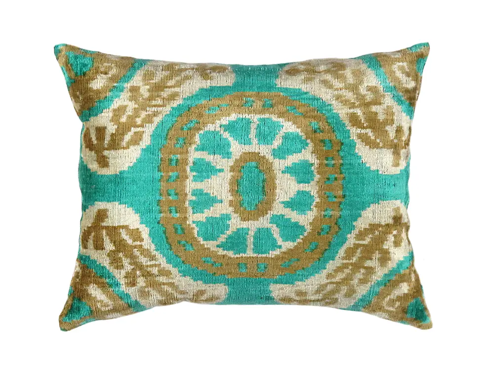 Pasargad Home Ikat Velvet Pillow- 15