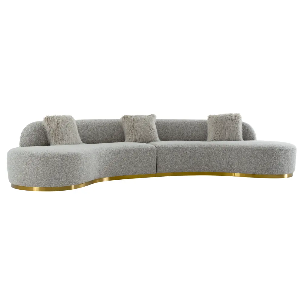 Pasargad Home Simona Upholstered Sofa with 3 Pillows, Width 150.4